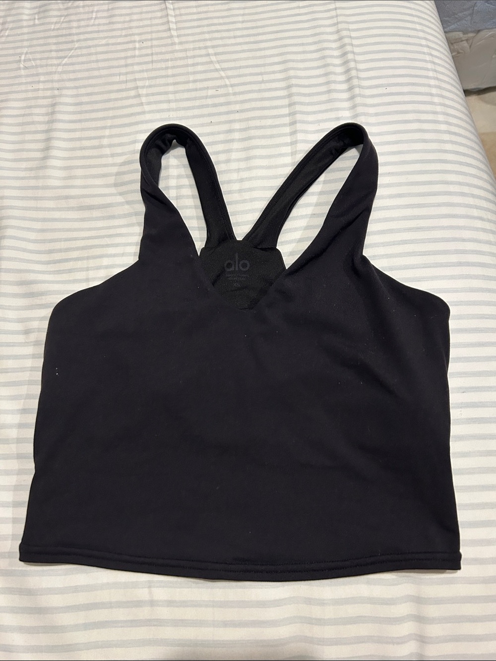 ALO Yoga Black V-Neck Racerback Sports Bralette